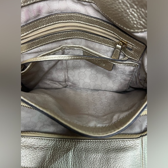 Michael Kors Jet Set Chain Large Shoulder Tote Pale Gold Metallic Leather - Picture 8 of 15